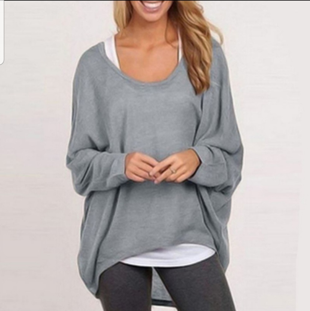 Oversized Long Batwing Sleeve Baggy Top - Picture 3 of 4